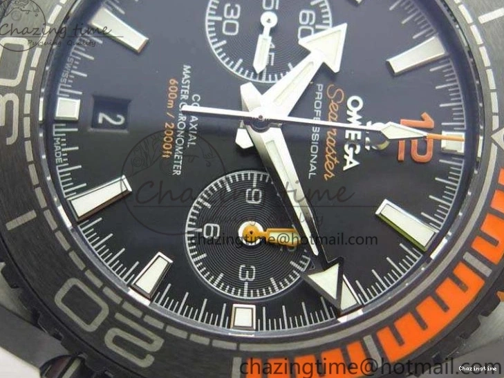 0504 Planet Ocean Master Chronometer Chrono DLC OM 1:1 Best Edition Black Dial On Nylon Strap A Chic 8103